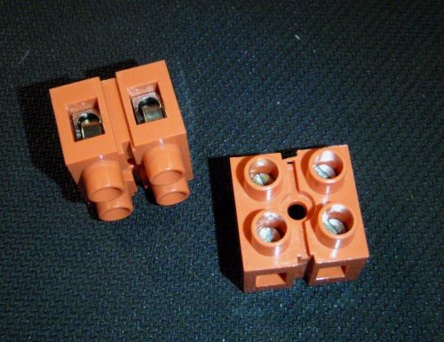 2pc wire terminal block strip  #22-12 awg 2 pole 25a h2519-2 for sale