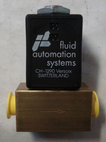 FLUID AUTOMATION SYSTEMS CH-1290 VERSOIX SOLENOID VALVE,230V,50HZ,8W W/MV VALVE