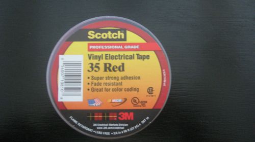 3M Scotch #35 RED Vinyl Electrical Tape 3/4&#034;x66&#039; Professional Grade 10810