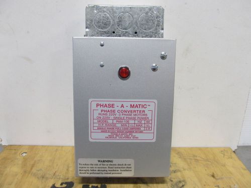 Phase-a-matic phase converter pam-100 60hz 1/3hp min 3/4hp max for sale
