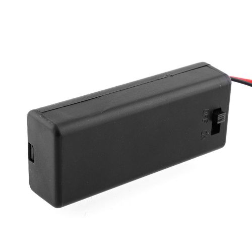 New High Quality Black Plastic 2Pcs AA 3V Battery Case Holder with Wire Lead