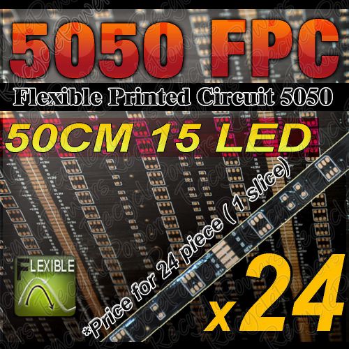 24 FPC 5050 50cm 15 leds flexible printed circuit black (led not included)