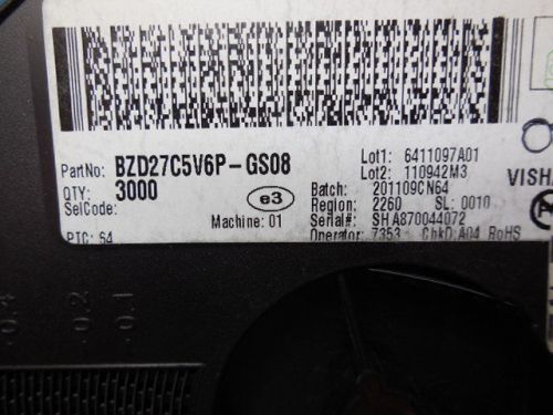 3000 PCS VISHAY BZD27C5V6P-GS08