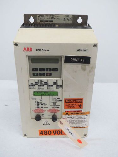 Abb ach501-015-4-00p2 variable torque 15hp 50-500hz 18.9a/21a ac drive b312687 for sale