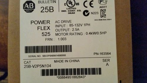 Rockwell Automation AB 25B POWER FLEX 525 AC DRIVE