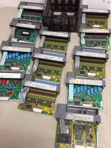 Lot of 13 allen-bradley slc 500 input processor modules and 4-slot rack for sale