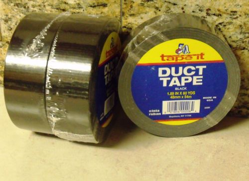 60 yards - 180 foot large roll -  black duct tape w/super strong adhesive for sale