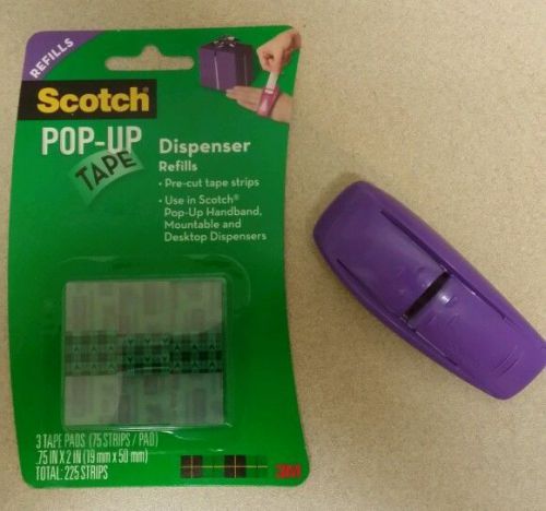 Scotch pop-up tape refills , 3-pack, 225 strips 99-g +free dispenser for sale