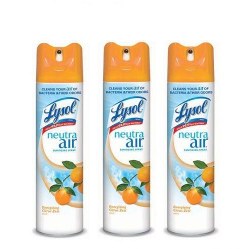 Lysol Neutra Air Sanitizing Spray, Energizing Citrus Zest - 10 oz (Pack of 3)