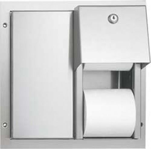 Toilet Tissue Dispenser, Dual Access Partition Mounted, Double Roll in Hideaway