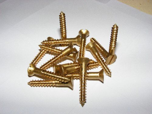 Brass woodscrew. solid brass, countersunk head ,  #6 x 1/2&#034;  pack of 100 for sale