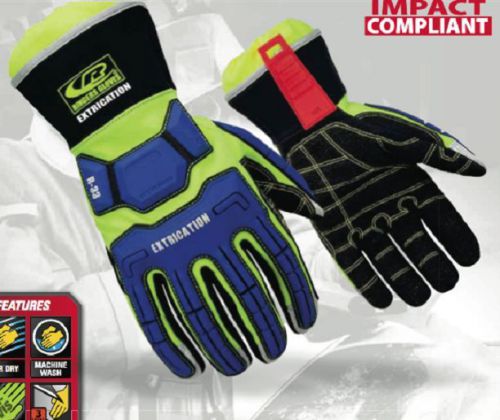 Ringer&#039;s 337-09 w/kevlar palm &amp; supercuff hybrid extrication hi-vis gloves md for sale