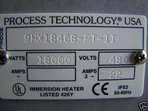 Process technology tank heater teflon 18000w immersion heater 9hx18468-pt-ii for sale