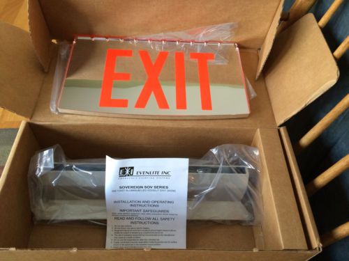 Brand new evenlite sovereign sov series led die-cast aluminum exit light sign for sale