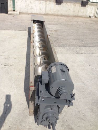 Stainless steel screw conveyor - 12&#034; x 12&#039; w/ 5hp motor for sale