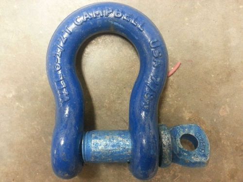 CAMPBELL WLL 6-1/2 TON, 7/8&#034; PIN SHACKLE / CLEVIS