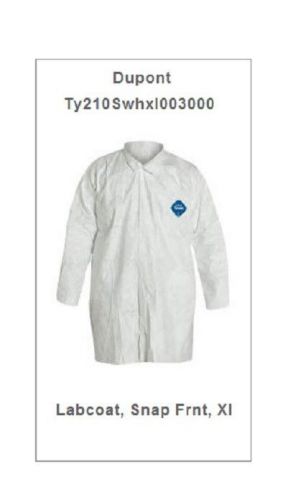 DuPont TY210SWHXL003000 Tyvek Disposable Lab Coat XL White 30-Pack