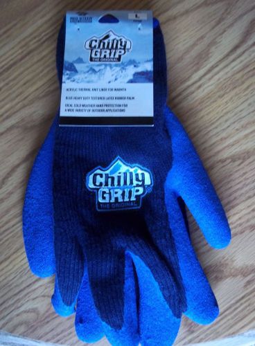 MENS CHILLY GRIP COLD WEATHER LATEX WORK GLOVE WINTER INSULATED  (Size Large)