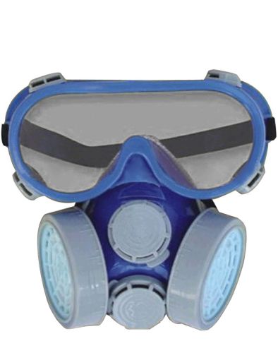 Single cartridge chemical gas paint respirator mask blue with glass protective for sale