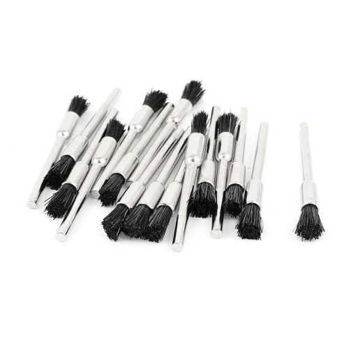 16 Pcs Straight Shank Black Bristle Pen Brush Polishing Buffing Polisher Tool