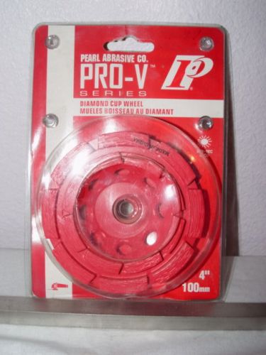 Pearl Abrasive PRO-V 4&#034; Diamond Cup Wheel NEW PV04CDH Double Row General Use