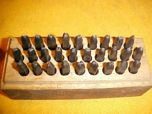 STERLING BRAND 1/8&#034; HAND MADE LETTER PUNCH SET LEATHER WOOD STEEL