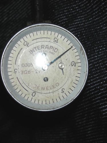 Interapid 312b-2v dial test indicator .0005&#034; swiss made for sale