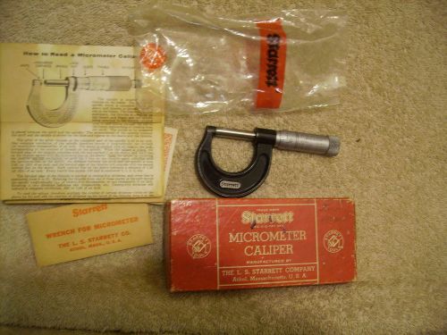 Starrett  No.436P Micrometer Caliper 1&#034; Machinist Precision Tool w/ Original Box