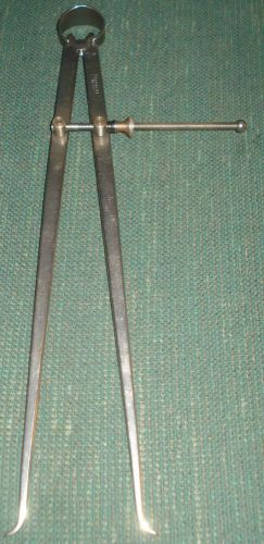 STARRETT YANKEE 12 IN SPRING-TYPE INSIDE CALIPERS W/ SOLID NUT AND FLAT LEGS
