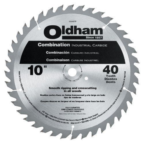 Oldham 10040TP All Purpose 10-Inch 40 Tooth ATB Combination Saw Blade with 5/8-I