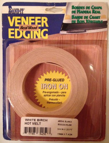 Band-It 3/4 in x 25 ft. White Birch Iron-On Edge Banding Real Wood Veneer Edging