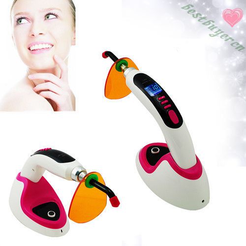 New Wireless Cordless LED Dental Curing Light Lamp1400MW Function-Teeth Rose#