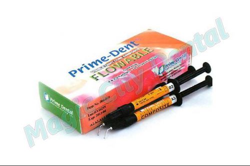 Prime-dent flowable light cure dental composite 4 syr. kit - a1 shade #004-010a1 for sale