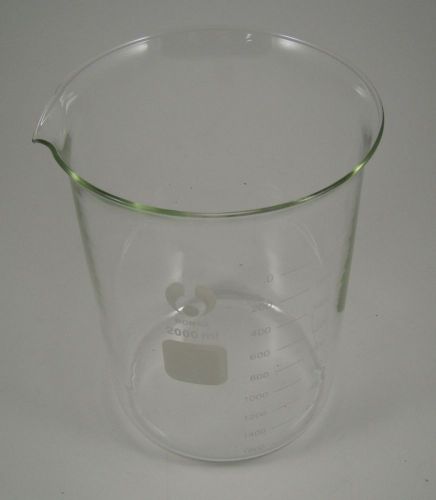 (1) 2000ml Borosilicate Beaker Glass by Bomex #1