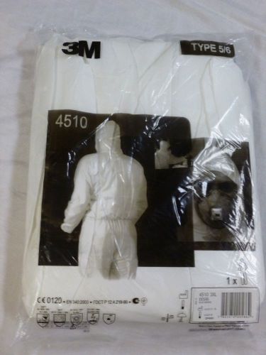 3M Protective Coverall 4510 (White) For Labs Chemical Splash Type 5/6 Size 3XL!