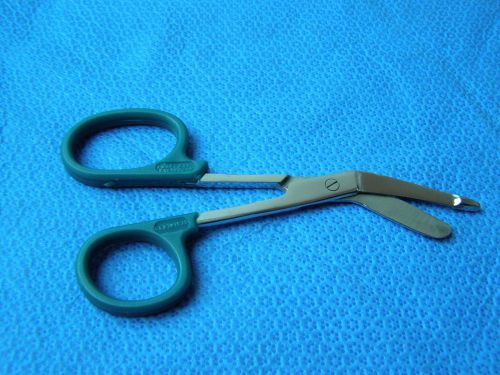 1-Lister Bandage Nurse Scissors 5.5&#034;-Color Handles(Dark Green)One Large Ring