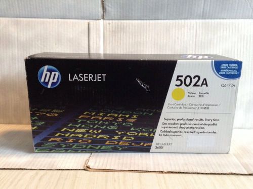 Genuine HP LaserJet 502A Q6472A Yellow Print Cartridge