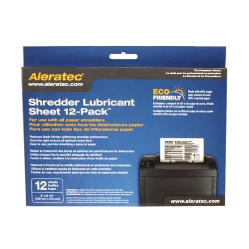 Aleratec shredder lubricant sheet 12-pack #240165 for sale
