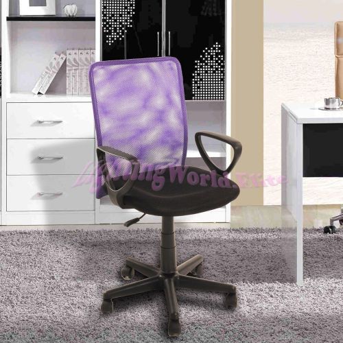 Uk purple high mesh office chair kids girls computer study desk fabric with arms for sale