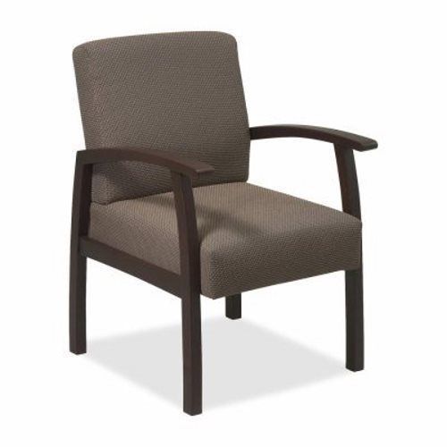 Lorell Guest Chairs, 24&#034;x25&#034;x35-1/2&#034;, Taupe/Espresso frame (LLR68554)