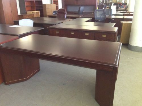 *EXECUTIVE SET DESK &amp; CREDENZA by OFS OFFICE FURNITURE in MAHOGANY COLOR WOOD*
