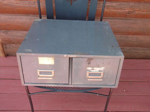 vintage 1950s Steelmaster 2 drawer cabinet file 16 x 18 x 7 sliding dividers
