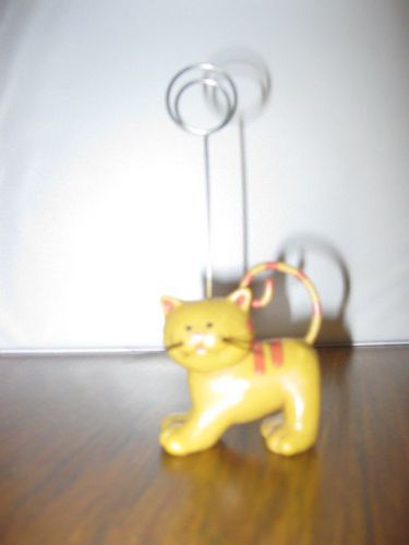 business card picture holder stand cat shaped