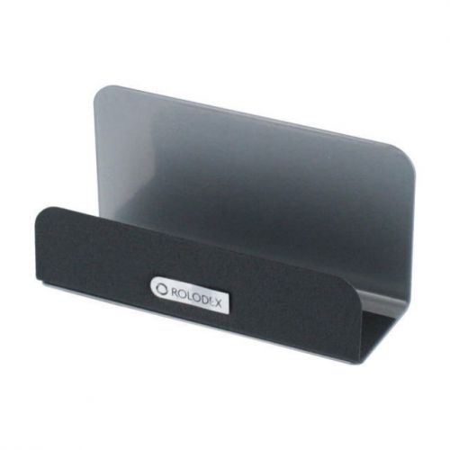 ROLODEX BUSINESS CARD HOLDER METAL BLACK &amp; SILVER 82429 NEW IN BOX