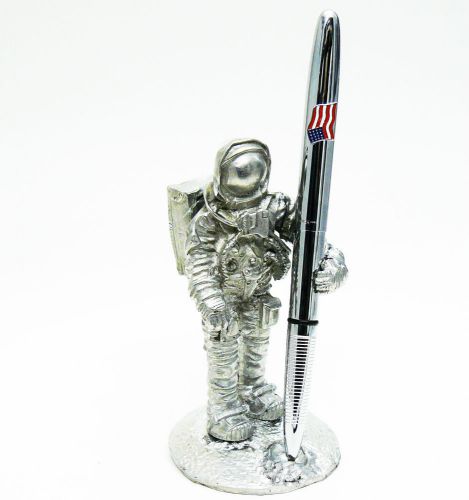 Jac Zagoory Designs Astonaut Pen holder with Fisher Space American Flag Pen, NEW
