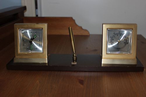 Desk Pen Set Bulova Clock Thermometer Alarm