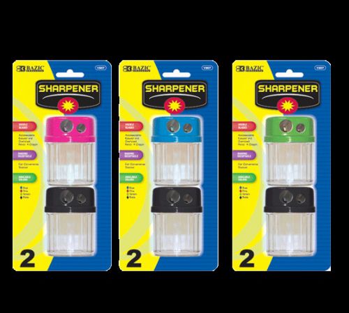 BAZIC Dual Blades Sharpener w/ Round Receptacle (2/Pack), Case of 144