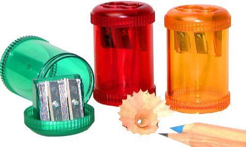 Kum 103.28.31 Magnesium Alloy 2-Hole Steel Blade Barrel Pencil Sharpeners with W