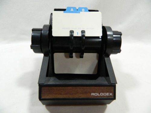 Rolodex Metal Covered Card Address Phone File Black Model 1753 USA EUC Vintage