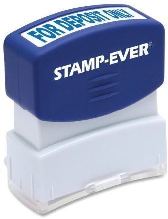 Pre Inked Message Stamp For Deposit Only Stamp Impression Size: 9/16 X 1